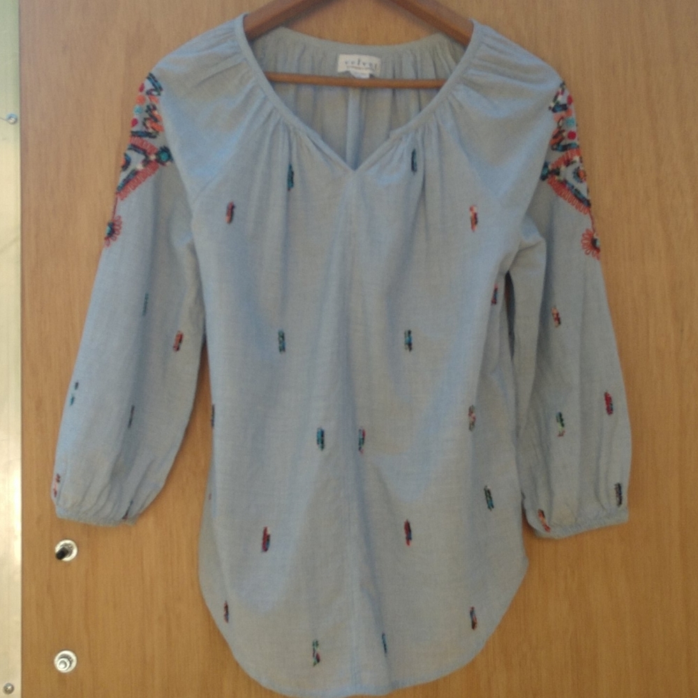 Beaded Chambray Tunic